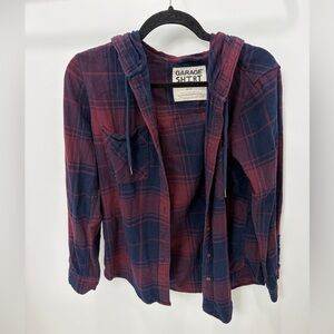 Garage Red and Blue Plaid Button Down Shirt